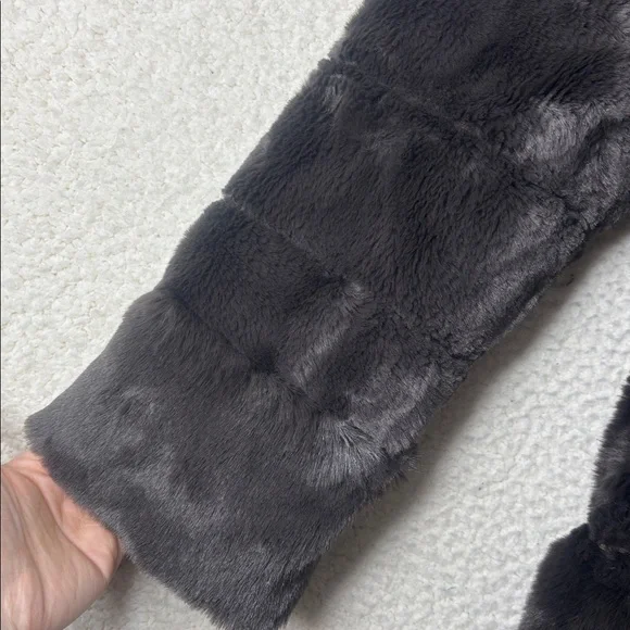 NWOT Nina Leonard Womens Espresso Horizontal Stripe Faux Fur Teddy Jacket Size M - Picture 5 of 15